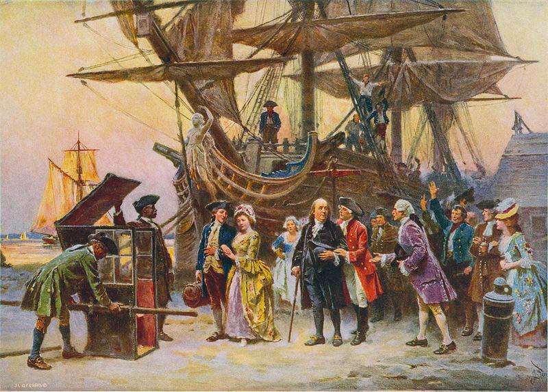 Jean Leon Gerome Ferris Franklin's Return to Philadelphia, 1785 Sweden oil painting art